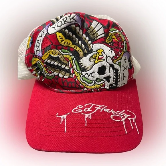Don ED Hardy Vintage Mesh Snapback Trucker Hat s-l400.jpg main image 4